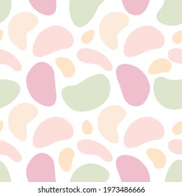 Vector illustration of seamless pattern of minimalist camouflage ornament drawn with pastel colors
