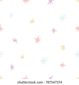 Vector illustration of seamless pattern of multicolored cartoon sparkles