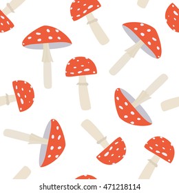 Ilustración vectorial. Patrón sin fisuras con Imagen de setas. Fondo de pantalla. Motivo forestal. Naturaleza. Los antecedentes.