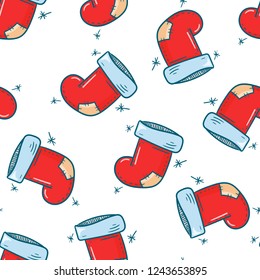 Vector illustration. Seamless pattern of New Year elements. Good for card/invitation/banner template. 