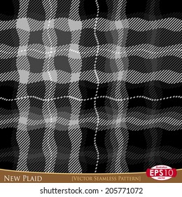 Vector illustration seamless pattern. New plaid textile variant with high detail made fabric texture (pixel).