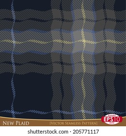 Vector illustration seamless pattern. New plaid textile variant with high detail made fabric texture (pixel).