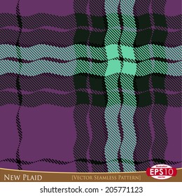 Vector illustration seamless pattern. New plaid textile variant with high detail made fabric texture (pixel).
