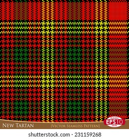 Vector illustration seamless pattern. New tartan textile variant with high detail made fabric texture (circles).