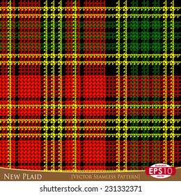 Vector illustration seamless pattern. New plaid textile variant with high detail made fabric texture (triangles).