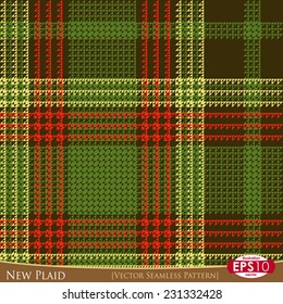 Vector illustration seamless pattern. New plaid textile variant with high detail made fabric texture (triangles).