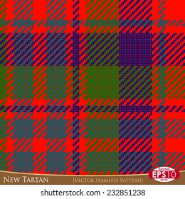 Vector illustration seamless pattern. New tartan textile variant with high detail made fabric texture (circles).