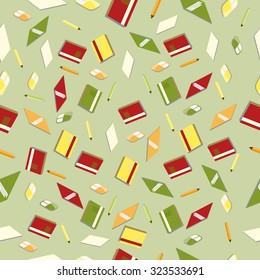 Vector illustration. Seamless pattern. Office supplies.