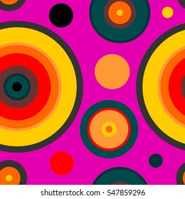 Vector illustration of seamless pattern on pink background. It can be used in the design of cloth, packaging, wallpaper, etc.