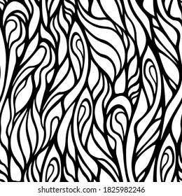 Vector illustration, seamless pattern with organic wavy lines