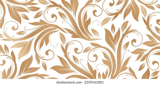 Vector illustration Seamless pattern with ornamental golden colors for Fashionable modern wallpaper or textile, book covers, Digital interfaces, prints designs templates materials, wedding invitations