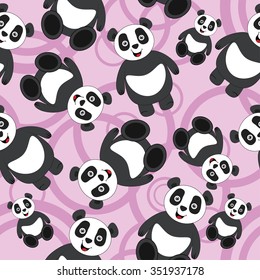 Vector illustration. Seamless pattern with panda.