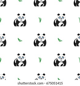 Vector illustration of a seamless pattern panda