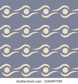 Vector illustration. Seamless pattern of pearl-colored figures on a gray-blue background