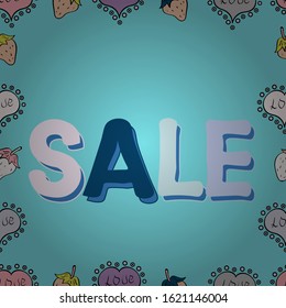 Vector illustration. Seamless pattern. Picture in blue, black and neutral colors. Summer sale banner with background, exotic design for banner, flyer, invitation, poster, web site or greeting card.