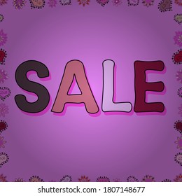 Vector illustration. Seamless pattern. Picture in red, purple and pink colors. Summer sale banner with background, exotic design for banner, flyer, invitation, poster, web site or greeting card.