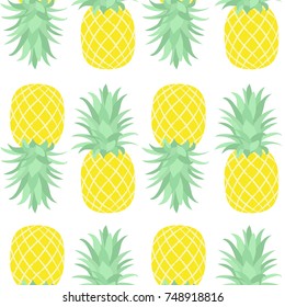 Yellow Lines Pineapple Seamless Pattern Vector Stock Vector Royalty Free