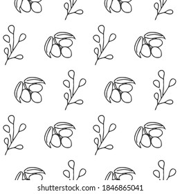 Vector illustration of a seamless pattern of plants.