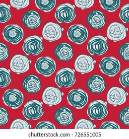 Vector illustration of seamless pattern with polka dots.