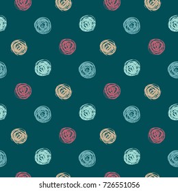 Vector illustration of seamless pattern with polka dots.