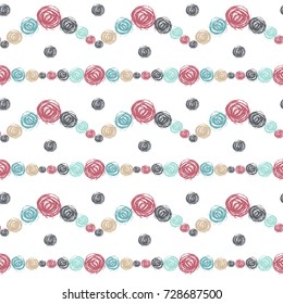 Vector illustration of seamless pattern with polka dots.