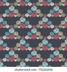 Vector illustration of seamless pattern with polka dots.