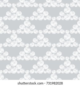 Vector illustration of seamless pattern with polka dots triangle.