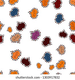 Vector illustration. Seamless pattern with realistic beautiful white, black and orange heart. Love and Holiday theme. Happy Valentines day.