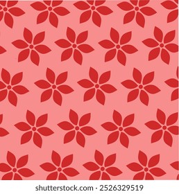 Ilustração vetorial de um padrão contínuo de flores vermelhas, bom para fundos, cartazes, banners e revistas