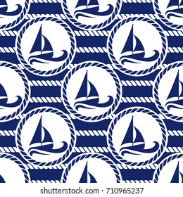 Vector illustration seamless pattern for sea traveling.