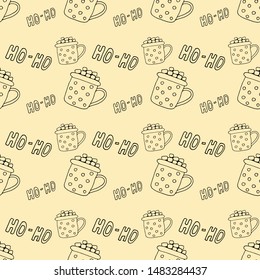 Vector illustration seamless pattern Set hand-drawing Doodle merry christmas elements happy new year holiday celebration Christmas ball knitted clothes, sweet bell snowman Christmas tree gift xmas 