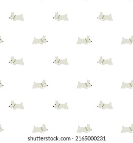 Vector illustration of seamless pattern of a small dog, scottish terrier