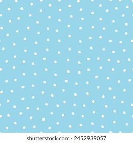 Vector illustration. Seamless pattern of small white dots on a light blue background. Textile printing, fabric design, packaging, wrapping paper, children's wallpaper