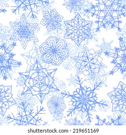 Vector illustration. Seamless pattern with snowflakes