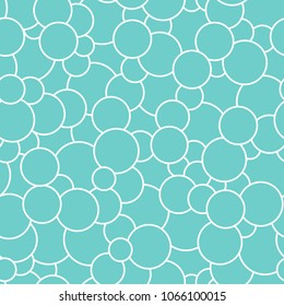 Vector illustration. Seamless pattern of soap bubbles of the color of the sea wave.