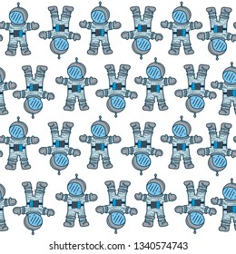 Vector Illustration. Seamless pattern from space elements on white background. Good for card, poster, banner, invitation, postcard, icon. EPS 10