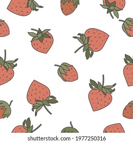 Vector illustration seamless pattern with strawberries. Vintage abstract design for paper, cover, fabric, interior decor
