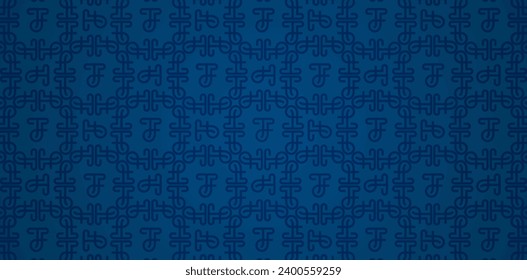 ilustración vectorial Patrón sin inconvenientes con símbolos monograma en un fondo azul oscuro para papel tapiz textil, portada de libros, interfaces digitales, impresiones plantillas tarjetas materiales invitación, papel envolvente