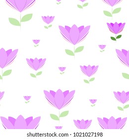 Vector illustration seamless pattern tender yellow flowers on white background