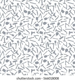Vector illustration. Seamless pattern of tools for construction and repair. Background for banner, business cards, invitations, posters, packaging.