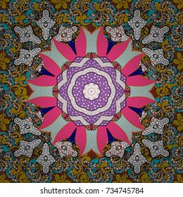 Vector illustration. Seamless pattern. Ultrafashionable fabric pattern. Organic motif background.
