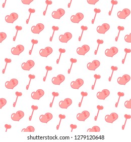 Vector illustration. Seamless pattern of Valentine's Day elements. Good for card/invitation/banner template. EPS10