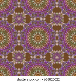Vector illustration. Vector seamless pattern in violet and pink colors for design, textile or fabric.