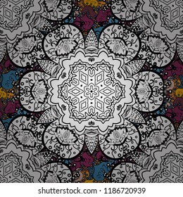 Vector illustration. Seamless pattern with watercolor sweets candies, hand drawn isolated on a blue, black, red and green background.