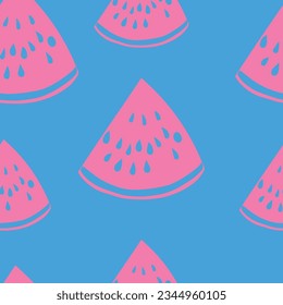 Vector illustration. Seamless pattern with watermelons. Printing on fabric.