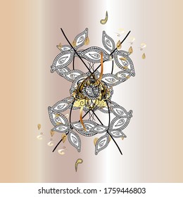 Vector illustration. Seamless pattern for web, textile and wallpapers. Vintage neutral and beige geometric ornament. In simple style.