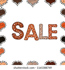 Vector illustration. Seamless pattern. Illustration in white, orange and black colors. Sale banner template design, Big sale special offer. End of season special offer banner.