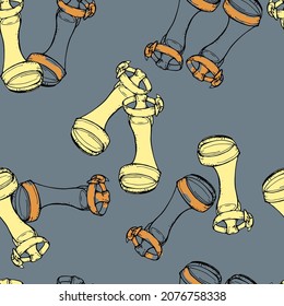 vector illustration seamless pattern women stylish shoes,silhouette,dark blue background,for packaging or fabric