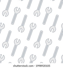Vector illustration, seamless pattern with wrenches. The concept of repair, adjustment, work on metal.