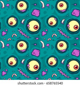 Vector illustration seamless pattern with Zombie skin